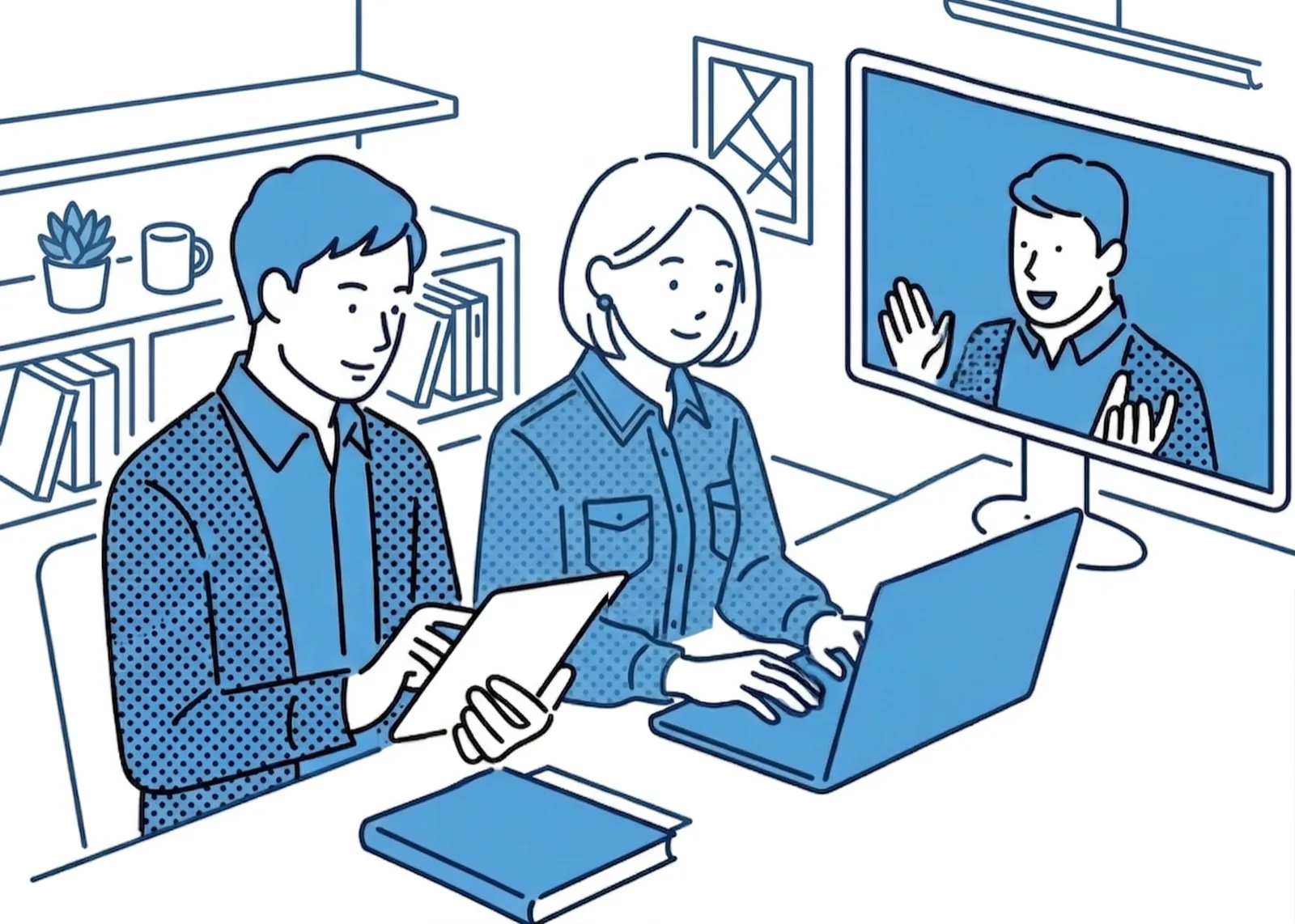 会議室でプレゼンを聞くエンジニア